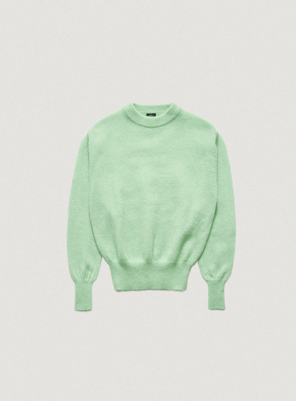 Green Fluffy Mohair Knit Sweater