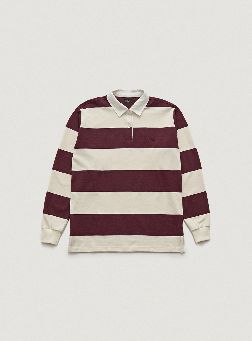Burgundy Classic Striped Rugby Shirt