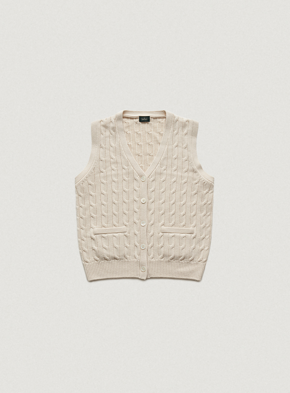 Ivory Anne Cable Knit Cardigan Vest