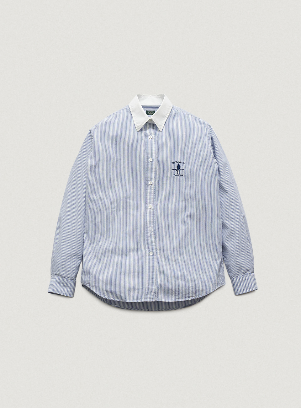 Blue Striped Flower Farm Uniform Shirt by SUNWELL[6월 중순 순차 배송]