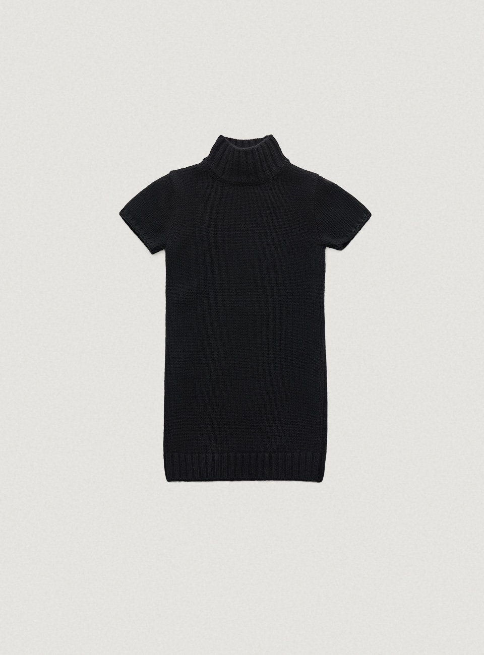 Black Half Turtleneck Knit Dress