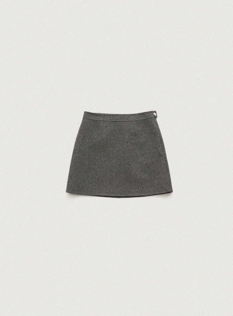 Grey Double-Face Wool Mini Skirt