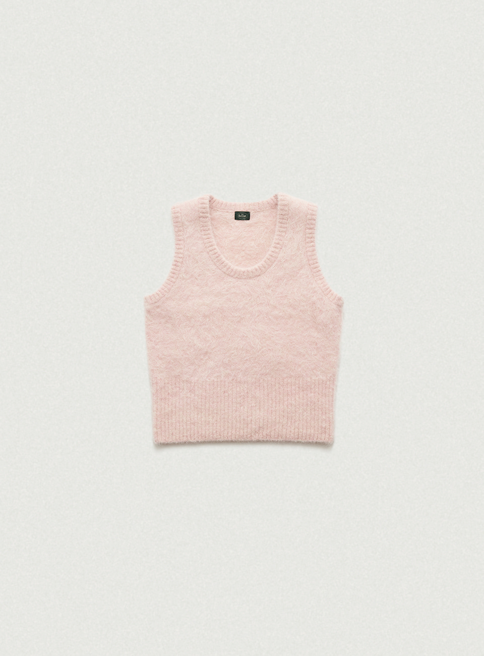Pink Alpaca U-Neck Knit Vest