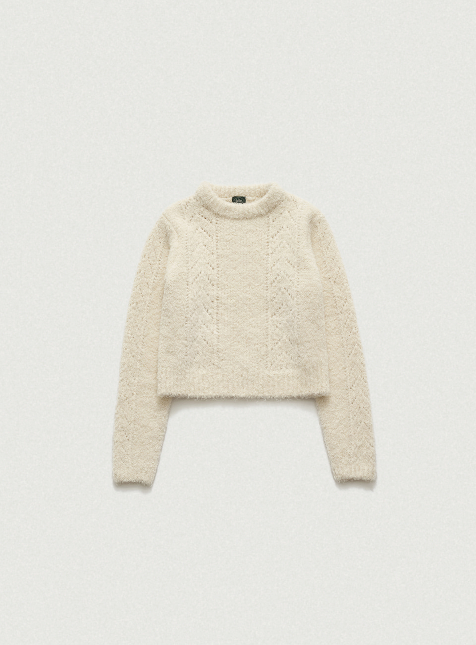 Bouclé Pointelle Knit Sweater
