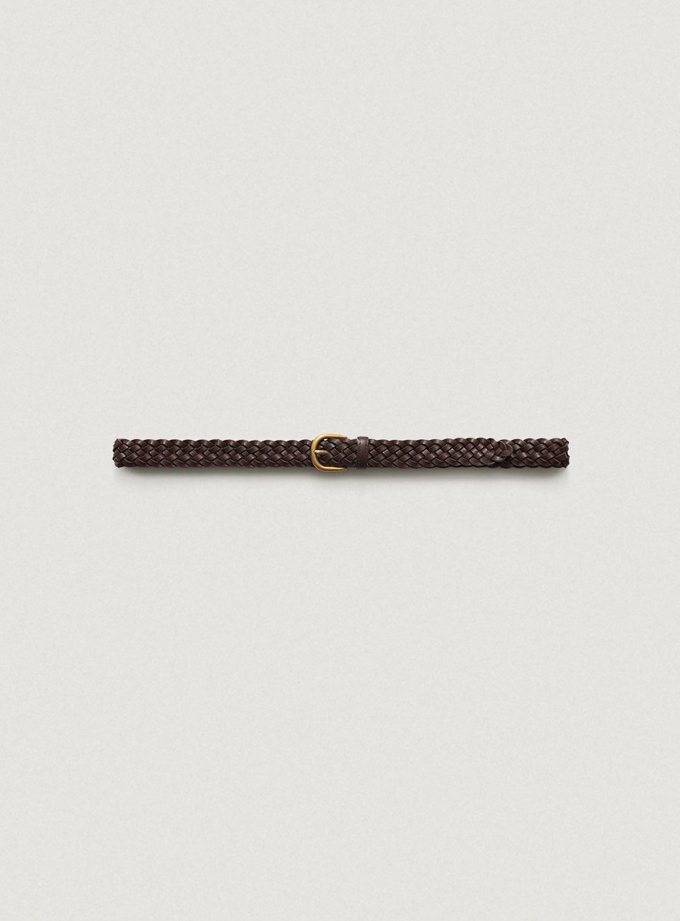 Brown Slim Leather Twist Belt