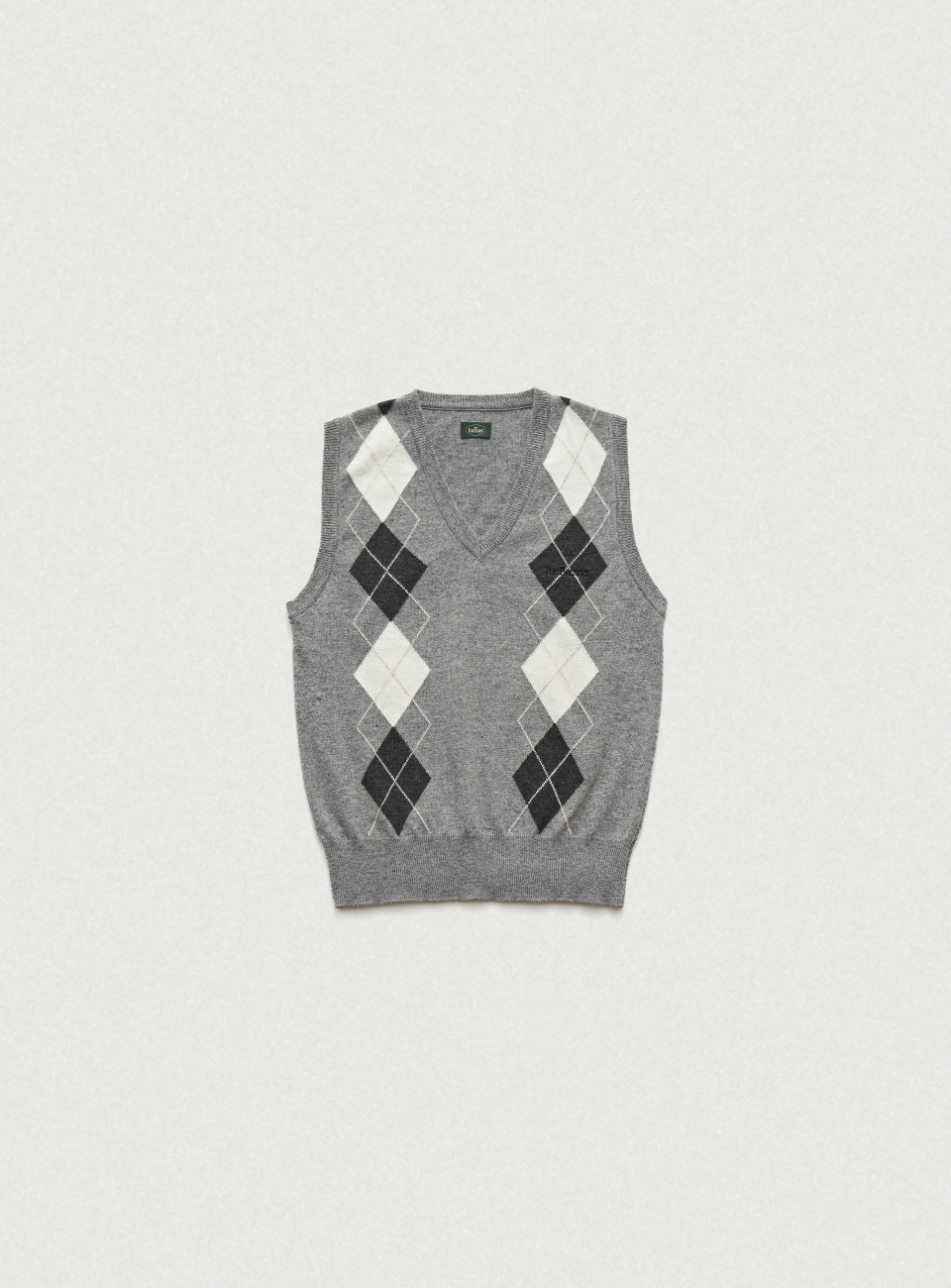 Grey Argyle Knit Vest